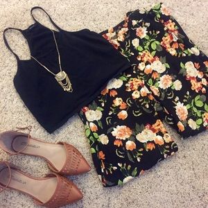 PHANUEL ANGL wide leg floral print cotton pants