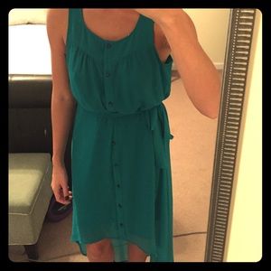 Turquoise high-low dress