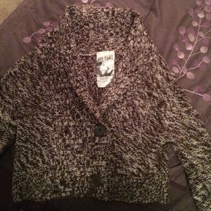 Dark brown cropped sweater cardigan