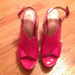 BCBGeneration Size 8 Pink wedges worn once