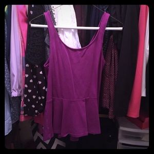 Express purple peplum top Medium
