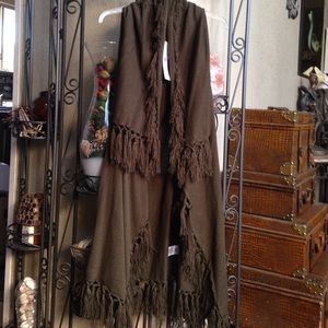 Olive fringe sweater