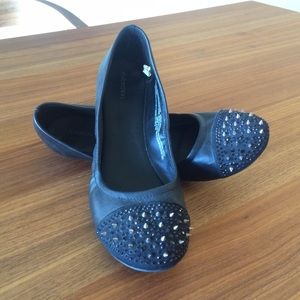 Spiked Black Flats