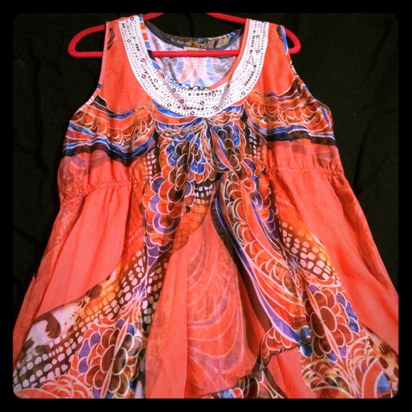 Chiffon overlay printed dress