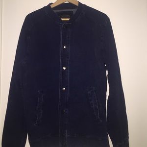 Indigo denim bomber jacket