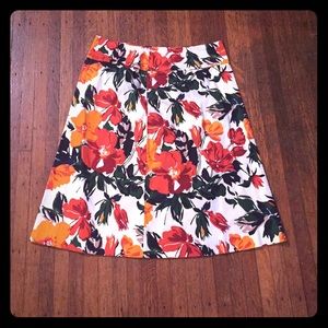 A-line floral skirt