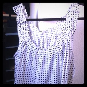 Jcrew flowy cream tank top with small black dots