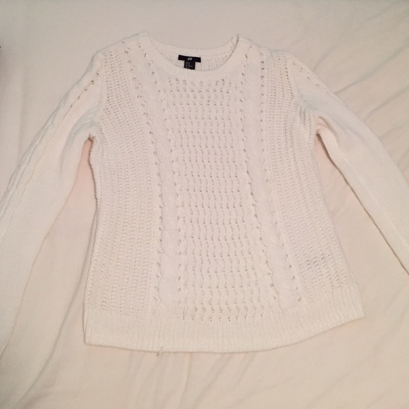 White knitted sweater