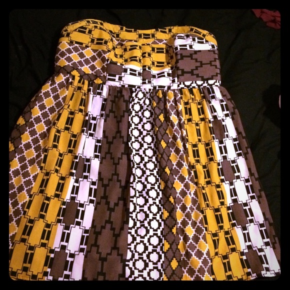 Torrid Printed Strapless Dress