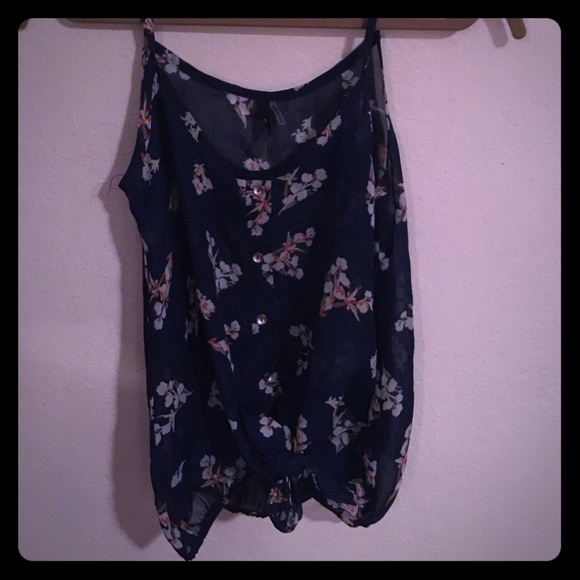 Blue floral tank