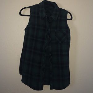 Green Flannel F21 Top