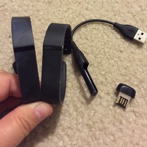 Fitbit Flex with small and large black bands
