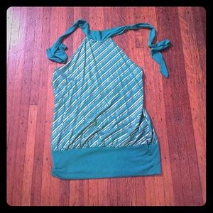 Green and gold Charlotte Russe halter top