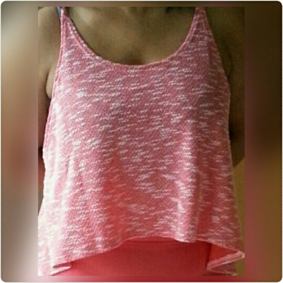 FINAL PRICE - NWOT Hi-low Cropped Top - Coral - Picture 2 of 4