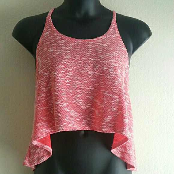 FINAL PRICE - NWOT Hi-low Cropped Top - Coral - Picture 4 of 4
