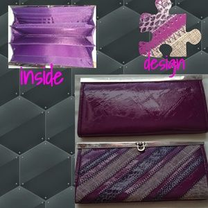 Purple wallet with many pockets