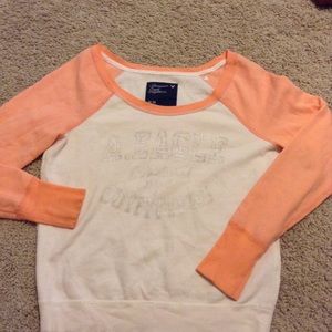 Baseball tee style crewneck sweatshirt