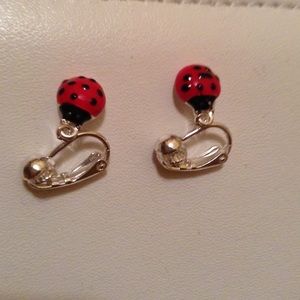 Ladybug clip-on earrings