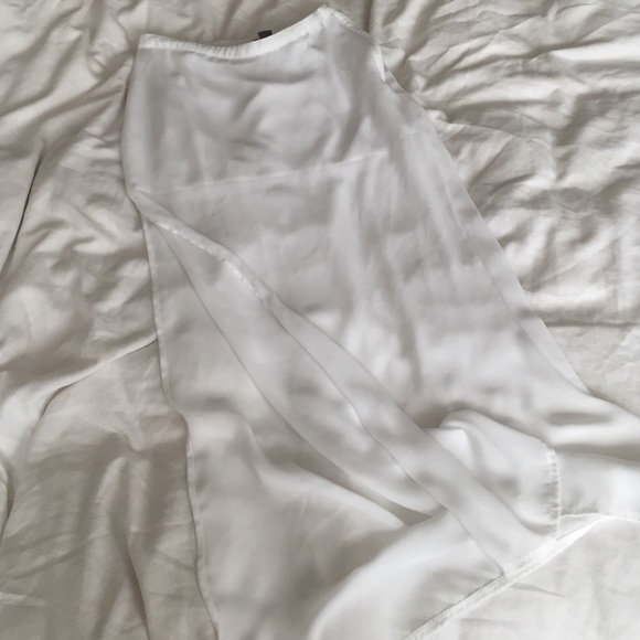 Sheer white maxi skirt