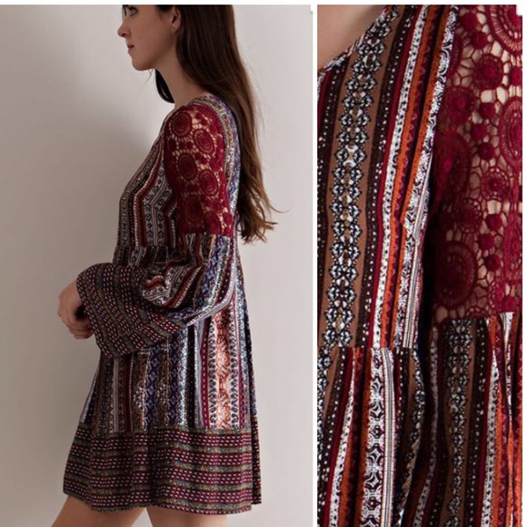 🌺HP 4/29🌺TRIBAL PRINT BABYDOLL DRESS - Picture 3 of 3