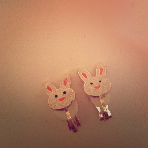 Bunny clip-on earrings