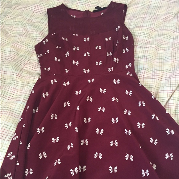 Burgundy Bow Dress
