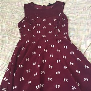Burgundy Bow Dress