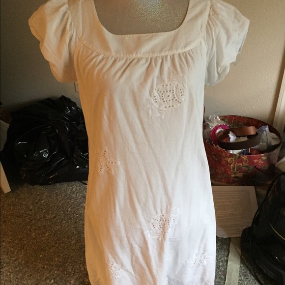 White light weight summer dress - cotton