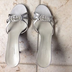 Brand New Silver Gucci Heels