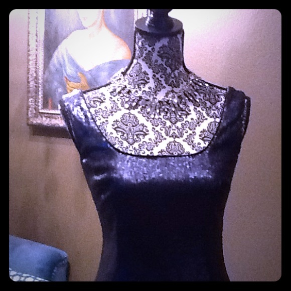 L'Wren Scott Collector Navy Sequin Tank Dress