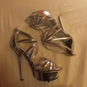 Aldo Silver Rosander Platform Heels