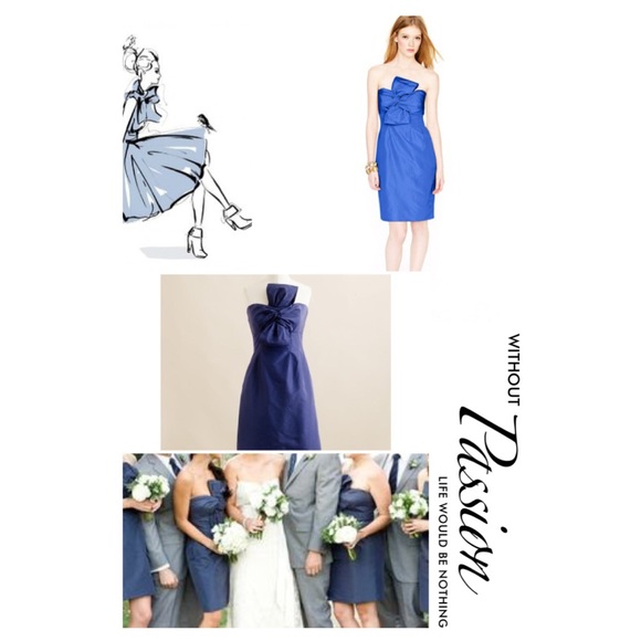 🎉HP👗J. Crew NWT Classic Blue Bow Monde Dress 👗