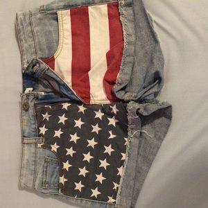 Forever 21 American flag jean shorts