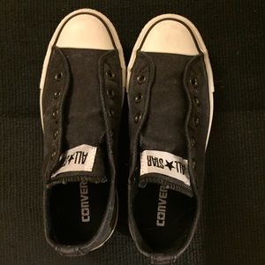 Converse all star black slip on sneakers. Size 5.