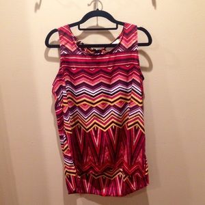 Colorful Jagged Stripped Olive & Oak Tunic