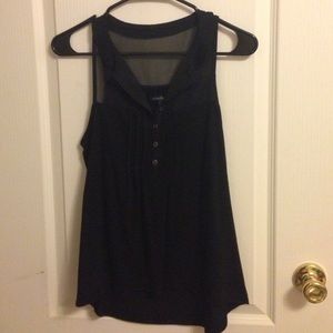 American Eagle Black Collared Tank
