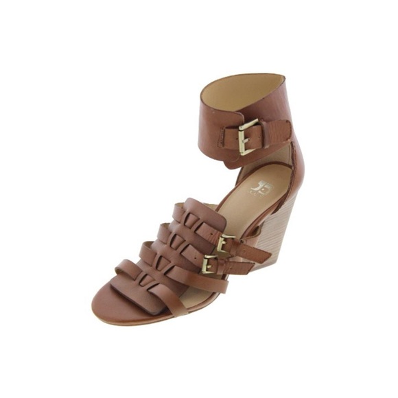 JOE'S NEW Brown Leather Huarache Shoes Heels