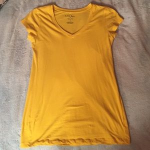 basic yellow v-neck