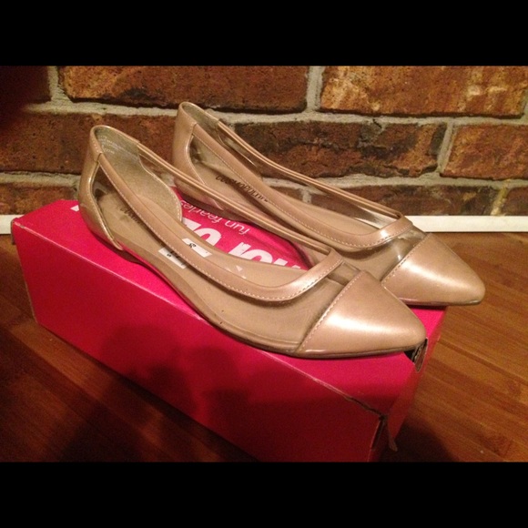 Nude see through flats