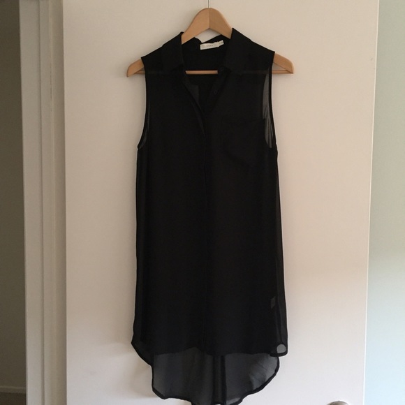 Very long Sheer black top.