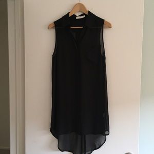 Very long Sheer black top.