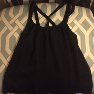 Express black criss cross tank. Double layered