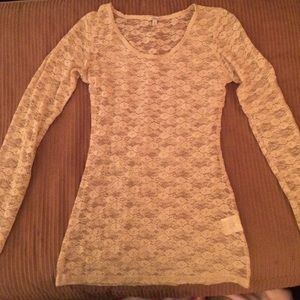 Sheer, tan, Charlotte Russe lace long sleeve
