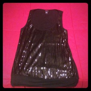 Sequin Black Tank Top