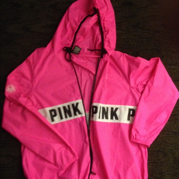 Pink anorak hooded jacket