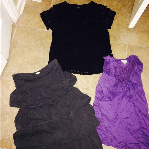 J.Crew dress and black t, loft shirt