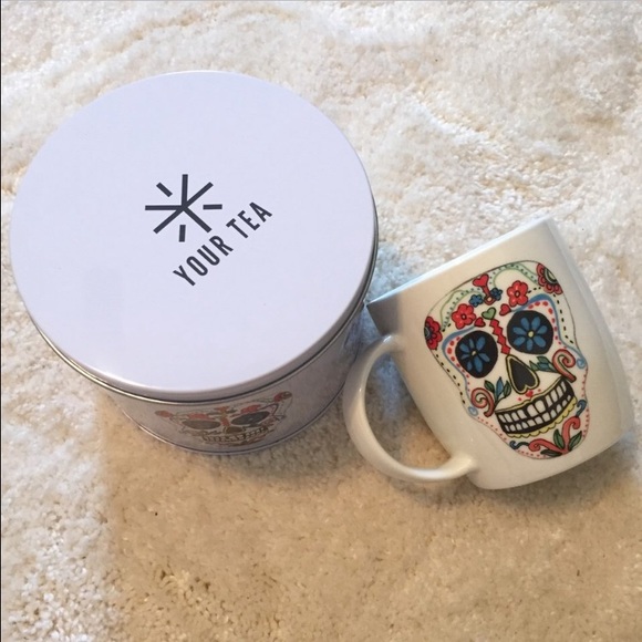 Sugar skull mug and tea container by your tea new
