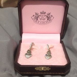 Juicy Couture rhinestone heart earrings