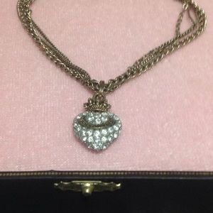 Juicy Couture rhinestone heart necklace