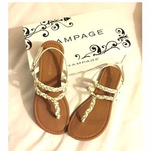 Rampage white braided sandals